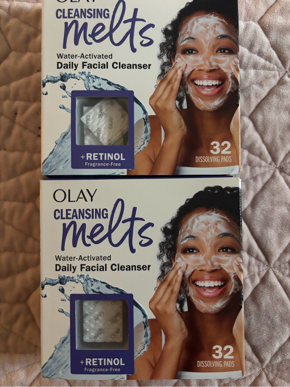 Bundle of 2 OLAY Cleansing Melts Daily Facial Cleanser Retinol 32 melts x 2